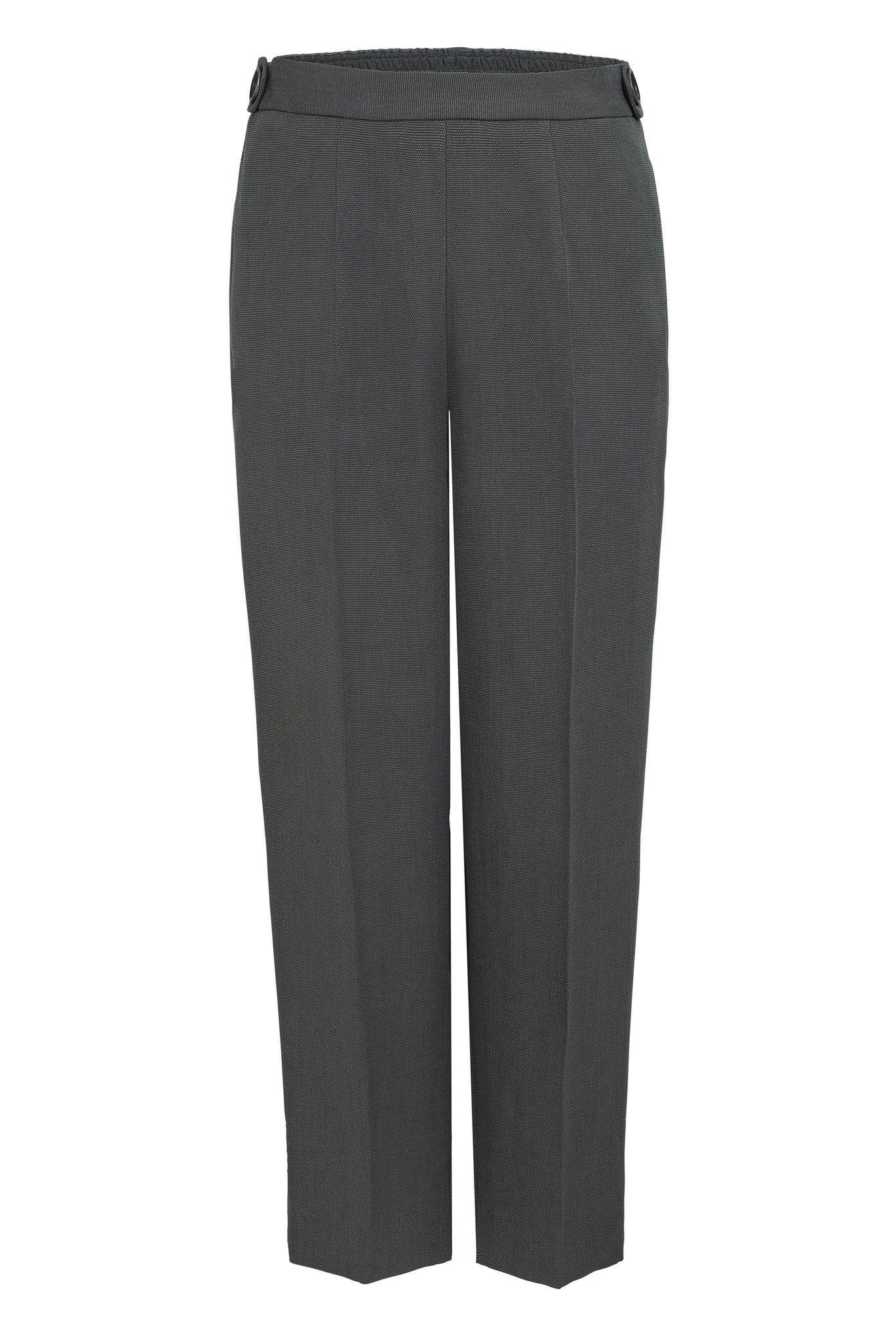 03/16 Mid-Waist Pants Tencel dark grey front - hello'ben store