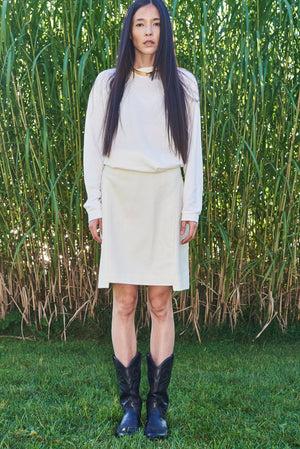 01/3 Mini Skirt Wool Ivory with long sleeve  - hello'ben store
