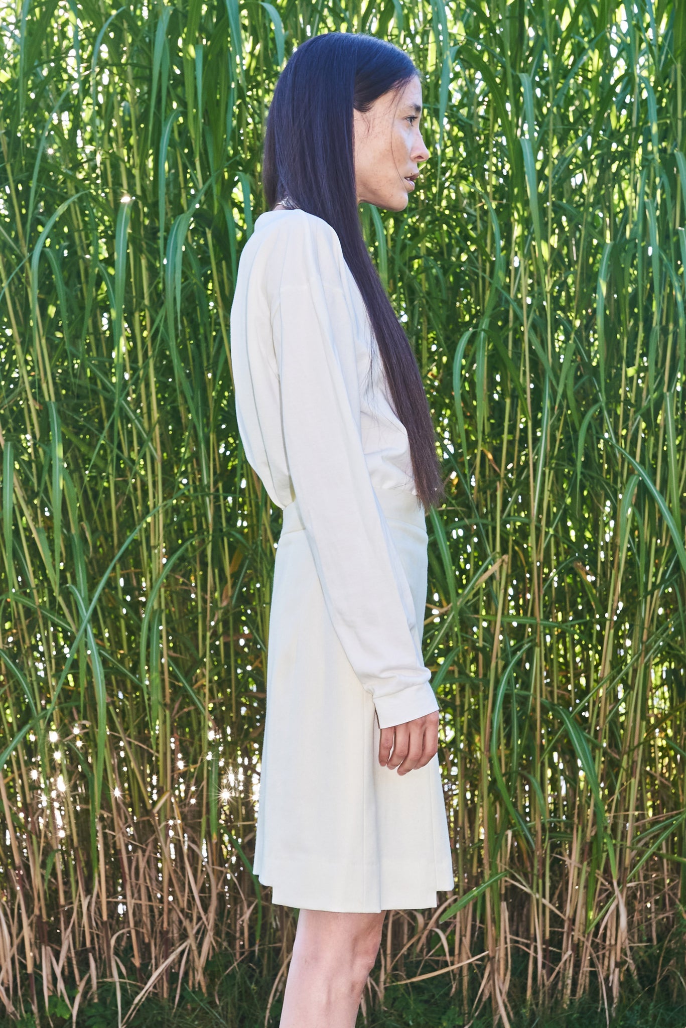 01/3 Mini Skirt Wool Ivory side - hello'ben store