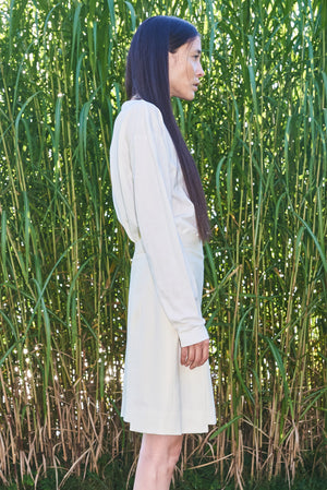 01/3 Mini Skirt Wool Ivory side - hello'ben store