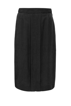 02/14 Satin Midi Skirt black front - hello'ben store