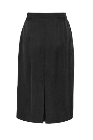 02/14 Satin Midi Skirt black back - hello'ben store