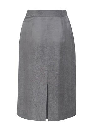 02/14 Satin Midi Skirt silver back - hello'ben store