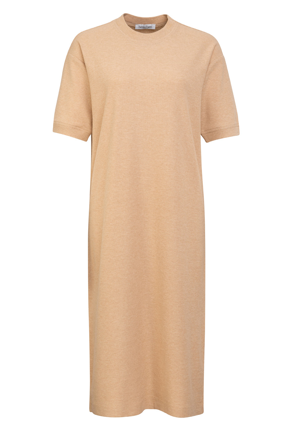 02/10 Midi Dress waffle piqué beige front - hello'ben store