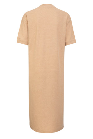 02/10 Midi Dress waffle piqué beige back - hello'ben store