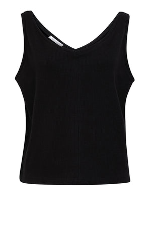 02/13 Organic Cotton Top V-neck black front - hello'ben store