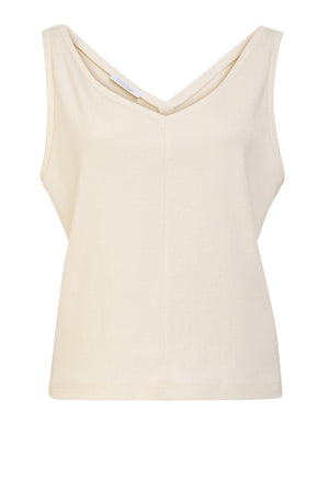 02/13 Organic Cotton Top V-neck cream front - hello'ben store