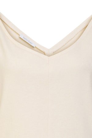 02/13 Organic Cotton Top V-neck cream detail - hello'ben store