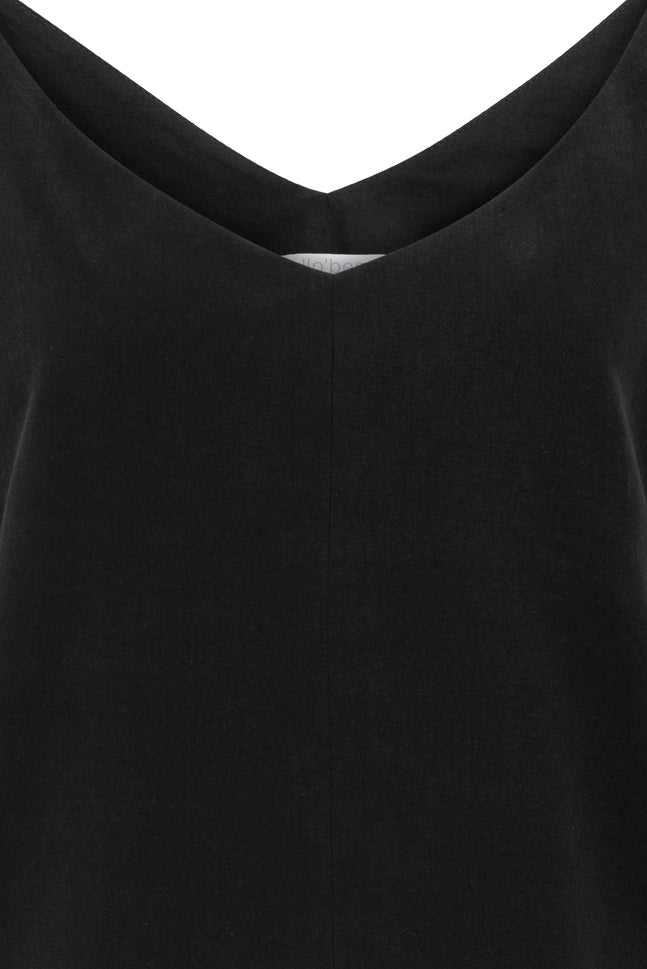 02/13 Top V-neck Tencel black detail hello'ben
