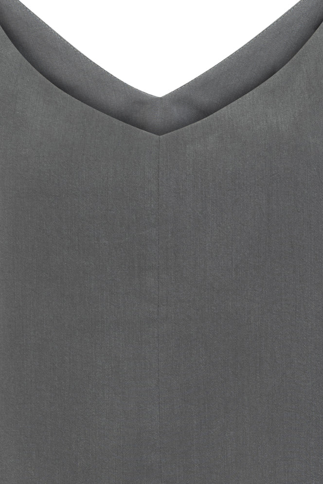 02/13 Top V-neck Tencel grey detail hello'ben