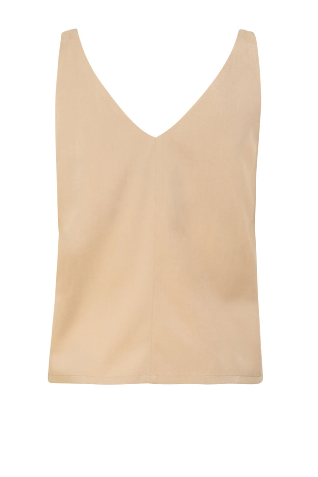 02/13 Top V-neck Tencel sand back - hello'ben store