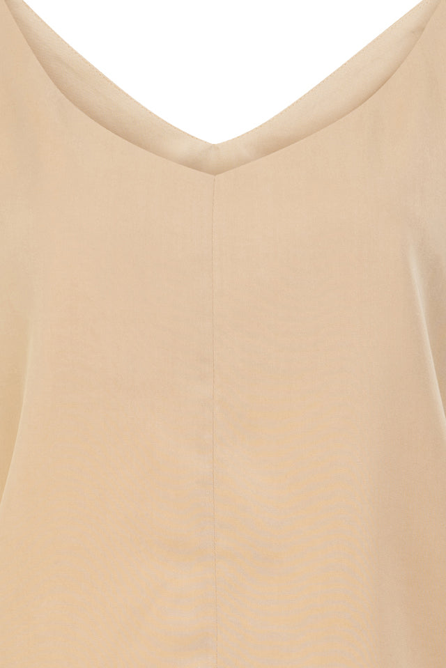 02/13 Top V-neck Tencel sand detail - hello'ben store