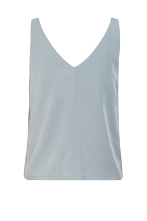 02/13 Top V-neck Tencel light blue back - hello'ben store