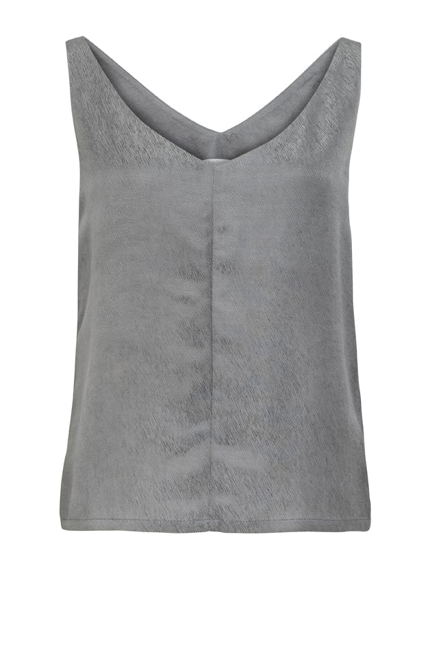 02/13 Satin Top V-neck silver front – hello'ben