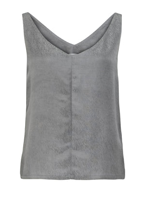 02/13 Satin Top V-neck silver front – hello'ben