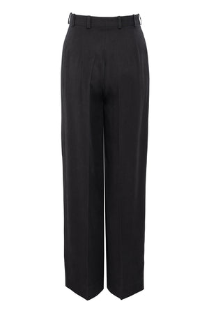 02/2 High Waisted Pants Tencel black back - hello'ben store