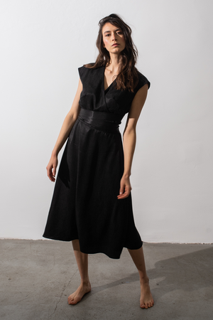 02/11 Wrap Dress shiny black – hello'ben store