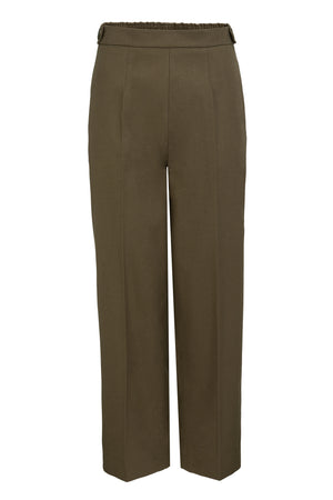 03/16 Mid-Waist Pants Khaki front - hello'ben store