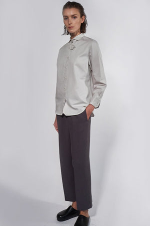 03/16 Mid-Waist Pants Tencel dark grey with shirt grey front  - hello'ben store