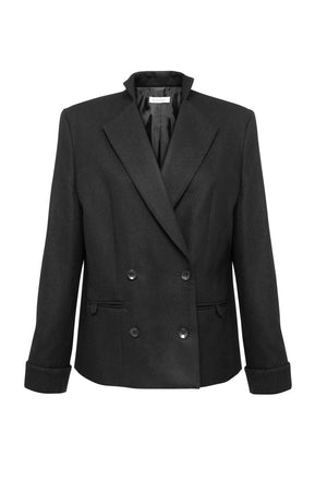 organic wool jacket black front - hello'ben store