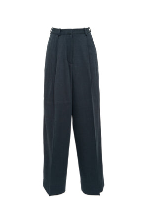 01/2 Structured High Waisted Pants Anthracite Frontside - hello'ben store