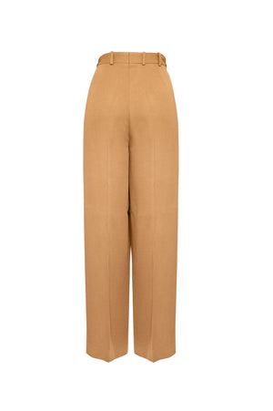 01/2 Structured High Waisted Pants Mustard backside - hello'ben store