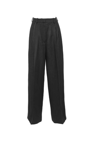 01/2 High Waisted Pants Wool in black - hello'ben store