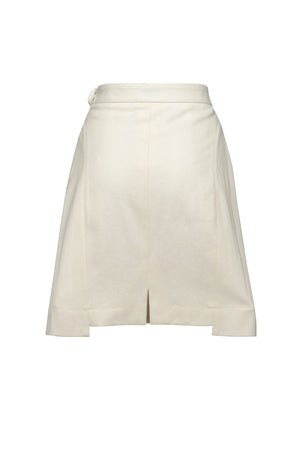 01/3 Mini Skirt Wool Ivory back - hello'ben store